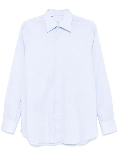 Brioni Cotton Shirt In Blue