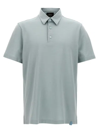 Brioni Cotton Shirt Polo In Light Blue