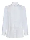 Brioni Cotton Shirt With Wings Collar In White