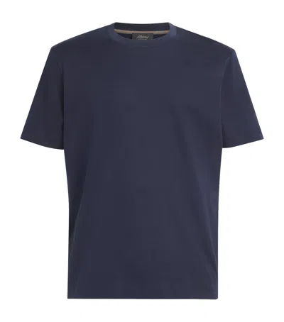 Brioni Cotton Short-sleeve T-shirt In Blue