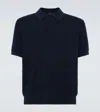 Brioni Trama Weave Polo Shirt In Blue
