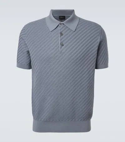 Brioni Cotton, Silk, And Cashmere Polo Shirt In Brown