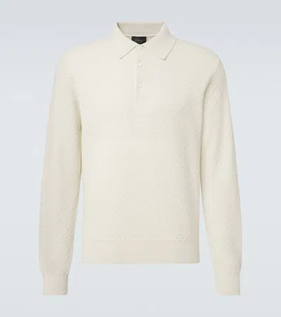 Brioni Cotton, Silk, And Cashmere Polo Sweater In Neutral