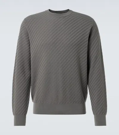 Brioni Cotton, Silk, And Cashmere Sweater In Burgundy