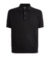Brioni Cotton-silk-cashmere Polo Shirt In Black