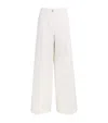 Brioni Cotton-silk Wide-leg Trousers In Multi