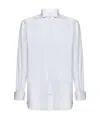 Brioni Cotton Shirt With Wings Collar In White