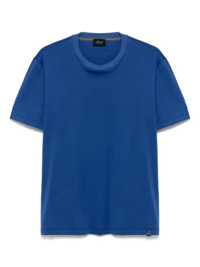 Brioni Cotton T-shirt In Blue
