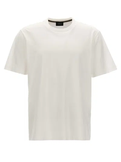 Brioni Crew Neck Cotton T-shirt In White