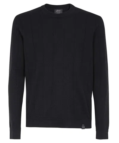 Brioni Crew-neck Cashmere Sweater In Black