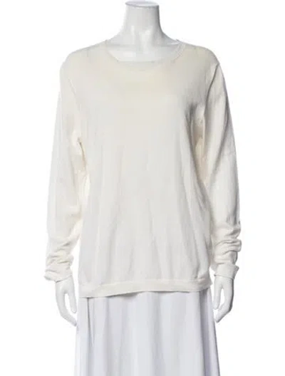 Pre-owned Brioni Crew Neck Long Sleeve Top In White