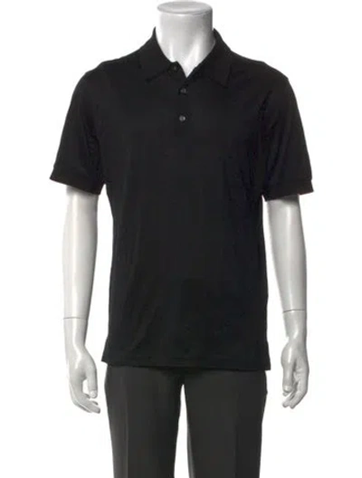 Pre-owned Brioni Crew Neck Short Sleeve Polo Shirt In Black