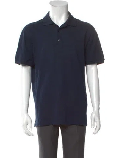 Pre-owned Brioni Crew Neck Short Sleeve Polo Shirt In Blue