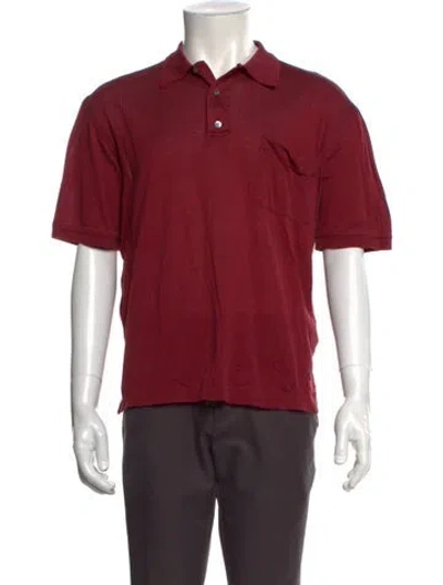 Pre-owned Brioni Crew Neck Short Sleeve Polo Shirt In Red