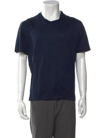 Pre-owned Brioni Crew Neck Short Sleeve T-shirt In Blue