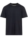 Brioni Silk-blend Crewneck T-shirt In Blau