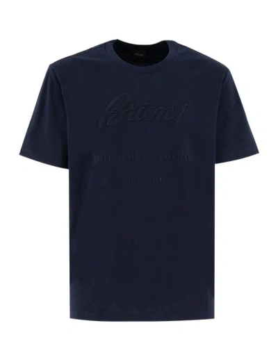 Brioni Crew-neck T-shirt In Blue