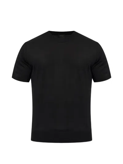 Brioni Crew-neck Short-sleeve T-shirt In Black