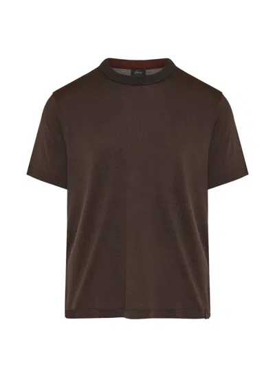 Brioni Crew-neck T-shirt In Brown