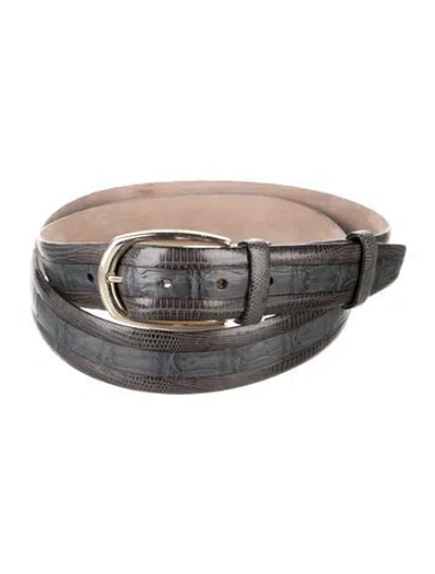 Pre-owned Brioni Crocodile Belt In Blue