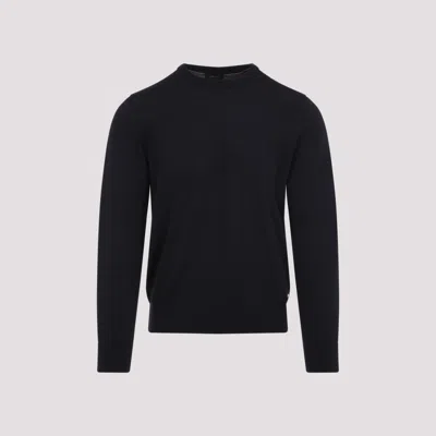 BRIONI DARK BLUE CLASSIC LOGO SWEATER