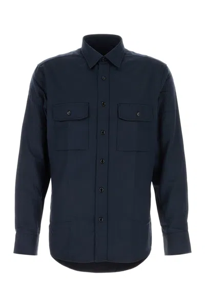 Brioni Dark Blue Wool Shirt
