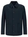 Brioni Desert Collared Jacket Front Pockets In Blue