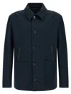 Brioni Desert Collared Jacket Front Pockets In Blue