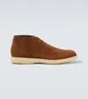 Brioni Desert Suede Boots In Brown