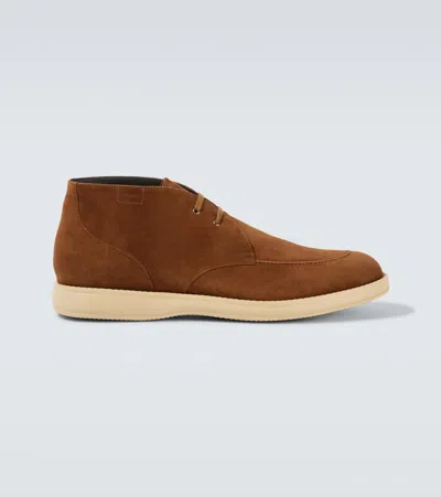 Brioni Desert Suede Boots In Brown