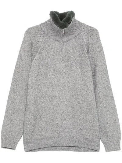 Brioni Pullover Mit Abnehmbarem Kragen In Gray