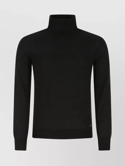 Brioni Dolcevita Ribbed Turtleneck Sweater In Cashmere Blend In Gold