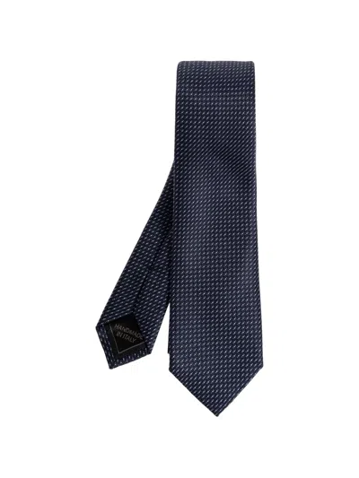 Brioni Dotted Tie In Blue