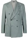 Brioni Double-breasted Blazer In 绿色