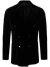 Brioni Double-breasted Blazer In Black