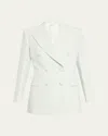 Brioni Double-breasted Cady Silk Jacket In White
