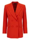 Brioni Double-breasted Peak-lapel Blazer In Red