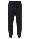 Brioni Cotton And Cashmere Joggers In Blue