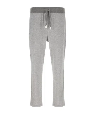 Brioni Drawstring-elastic Track Pants In Gray