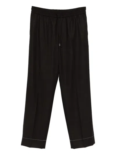 Brioni Drawstring Trousers In Brown