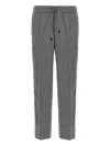 Brioni Elastic Waistband Trousers With Side And Back Pockets In Gray