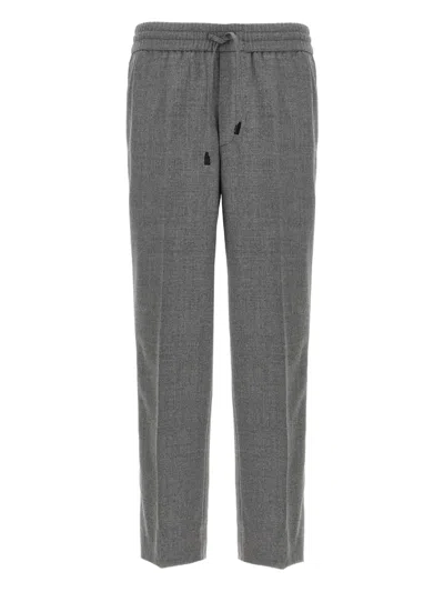 BRIONI DRAWSTRING-WAISTBAND WOOL TROUSERS