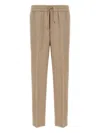 Brioni Drawstring-waistband Wool Trousers In Neutral