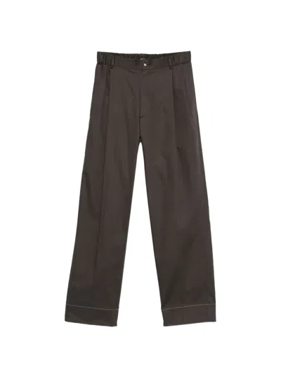 Brioni Elastic-waistband Trousers In Brown