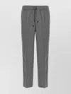 Brioni Elastic Waistband Trousers With Side And Back Pockets In Gray