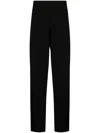 Brioni Elasticated-waist Cotton-cashmere Blend Trousers In Black