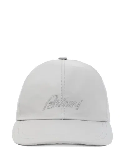 BRIONI EMBROIDERED-LOGO CAP