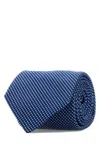 Brioni Embroidered Silk Blend Tie In Blue