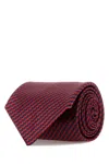 Brioni Striped Silk Tie In Red