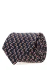 Brioni Embroidered Silk Tie In Blue